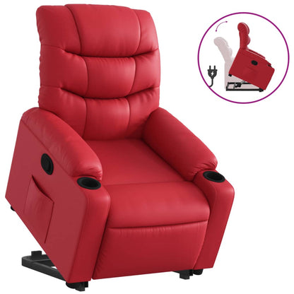Poltrona Alzapersona Reclinabile Rosso in Similpelle | homemem39