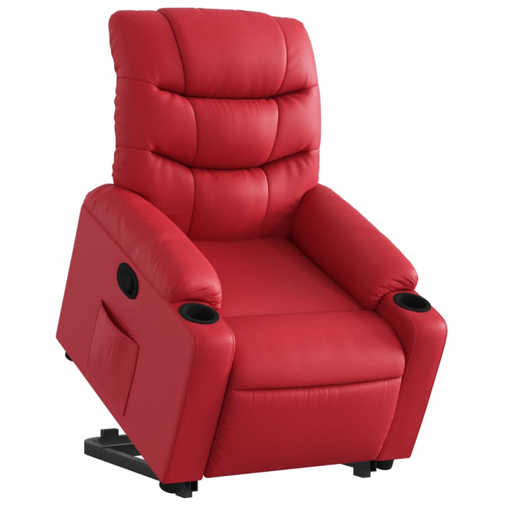 Poltrona Alzapersona Reclinabile Rosso in Similpelle | homemem39