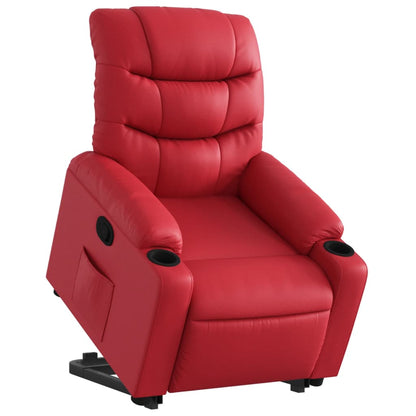Poltrona Alzapersona Reclinabile Rosso in Similpelle | homemem39