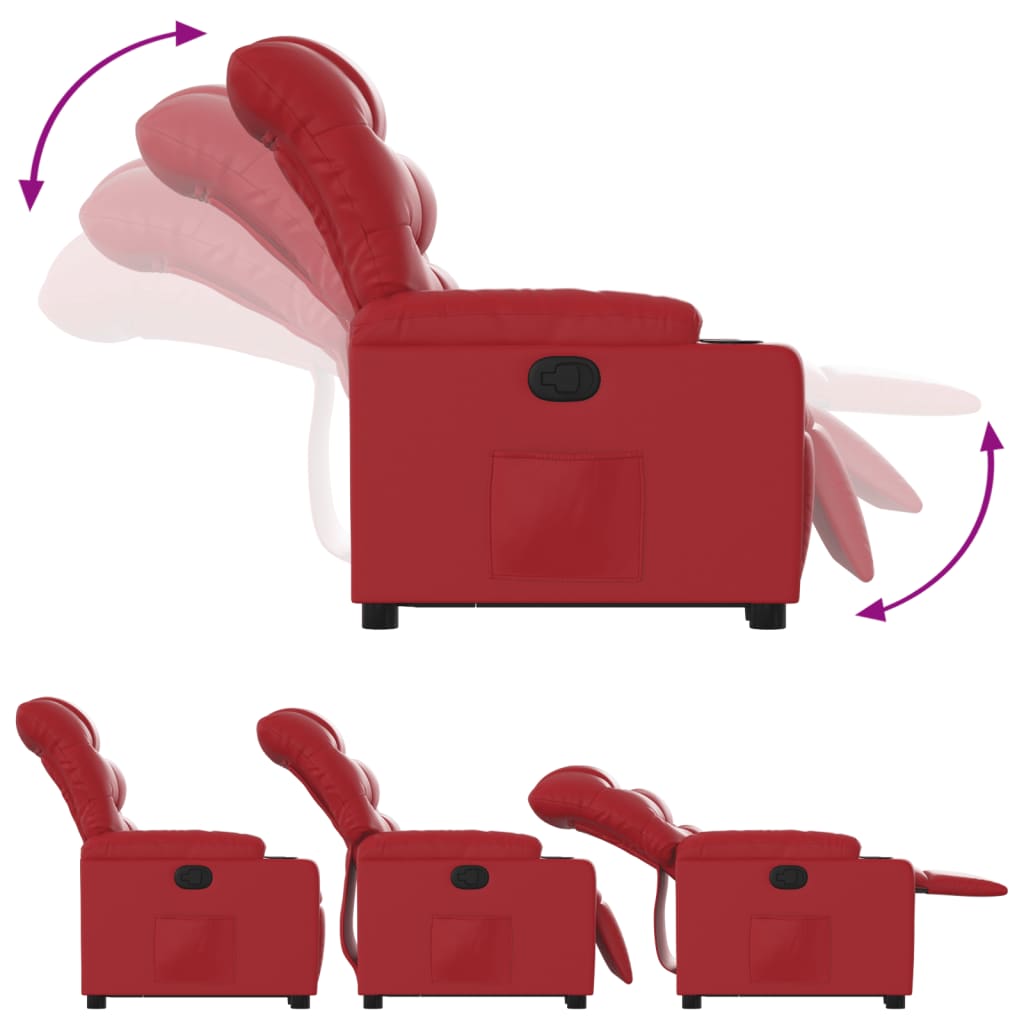 Poltrona Alzapersona Reclinabile Rosso in Similpelle | homemem39