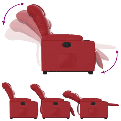 Poltrona Alzapersona Reclinabile Rosso in Similpelle | homemem39