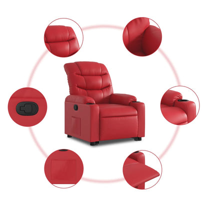 Poltrona Alzapersona Reclinabile Rosso in Similpelle | homemem39