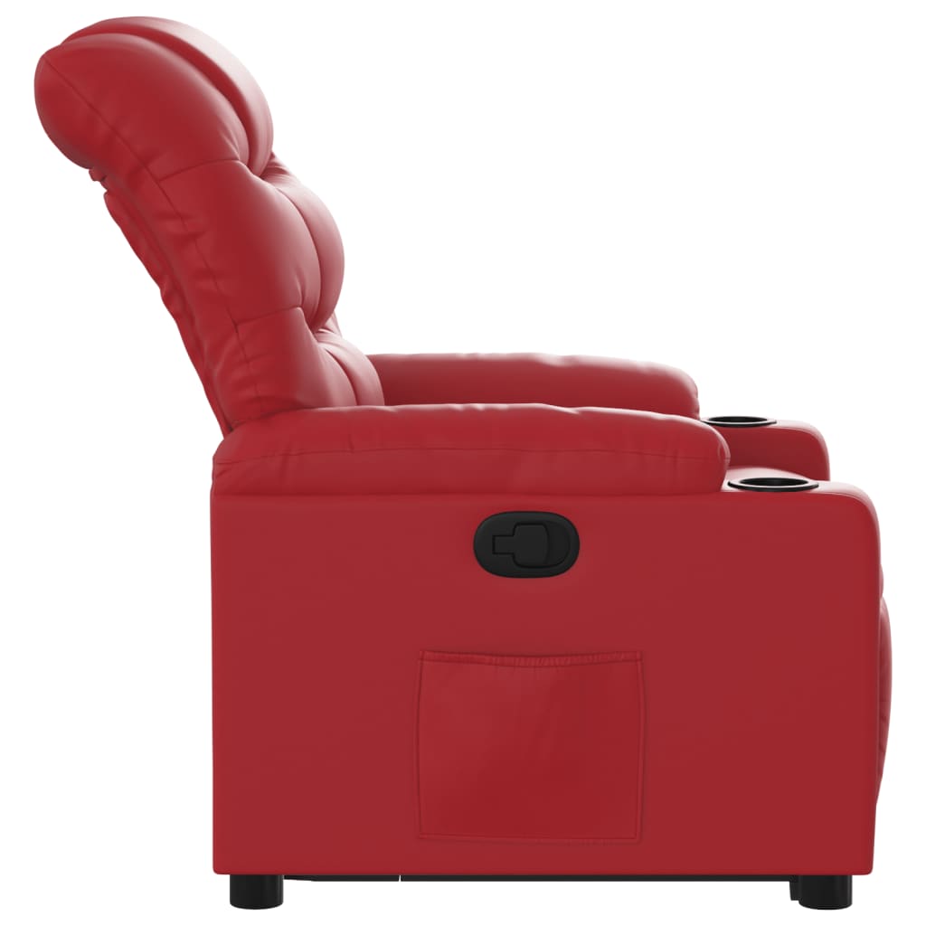 Poltrona Alzapersona Reclinabile Rosso in Similpelle | homemem39