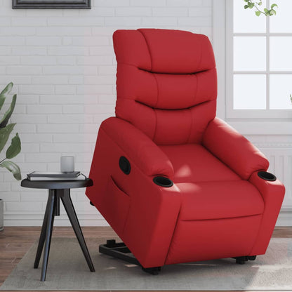 Poltrona Alzapersona Reclinabile Rosso in Similpelle | homemem39