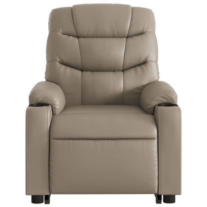 Poltrona Alzapersone Massaggi Reclinabile Cappuccino Similpelle | homemem39