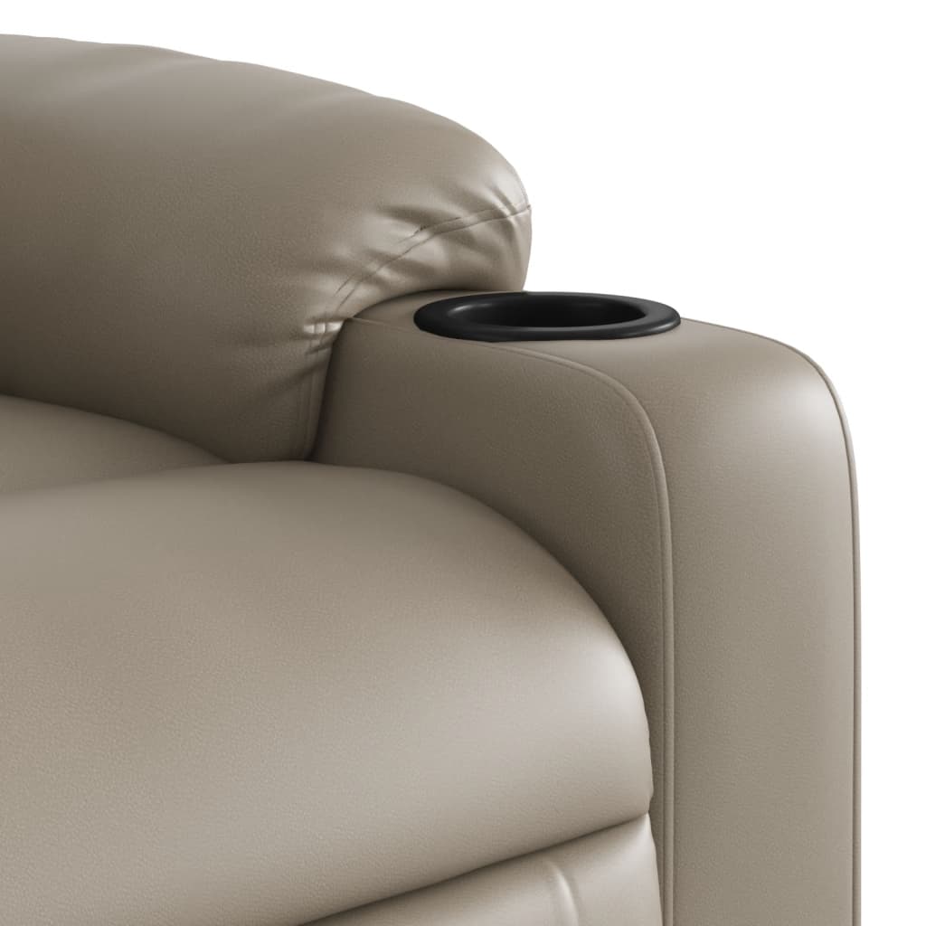 Poltrona Alzapersone Massaggi Reclinabile Cappuccino Similpelle | homemem39