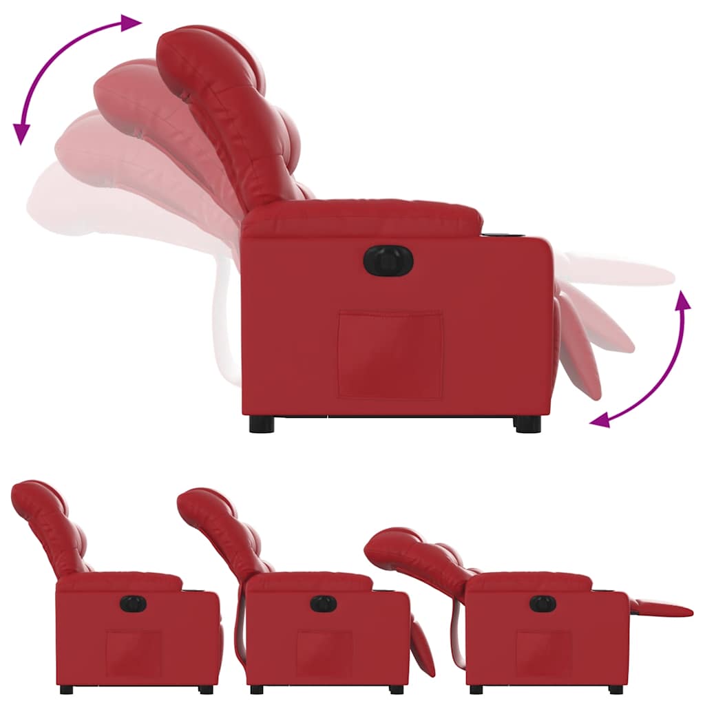 Poltrona Alzapersona Reclinabile Elettrica Rossa in Similpelle | homemem39