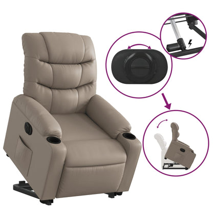 Poltrona Alzapersona Reclinante Elettrica Cappuccino Similpelle | homemem39