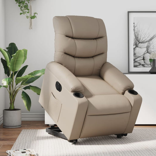 Poltrona Alzapersona Reclinante Elettrica Cappuccino Similpelle | homemem39