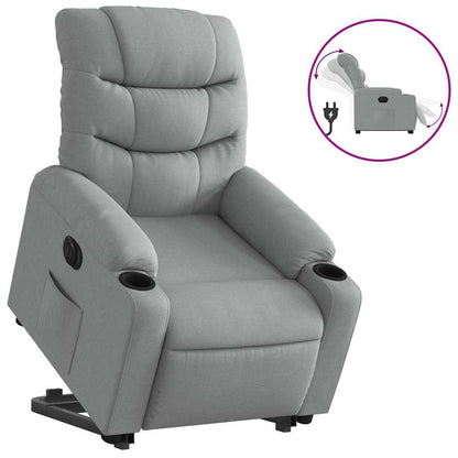 Poltrona Reclinante Alzapersona Elettrica Grigio Chiaro Tessuto | homemem39