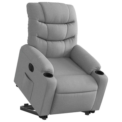 Poltrona Reclinante Alzapersona Elettrica Grigio Chiaro Tessuto | homemem39