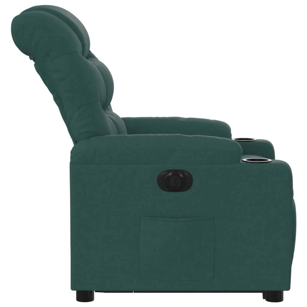Poltrona Alzapersona Reclinabile Elettrica Verde Scuro Tessuto | homemem39