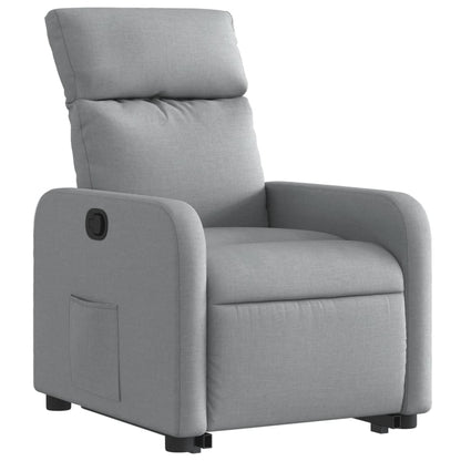 Light Gray Reclining Lift Armchair in Fabric