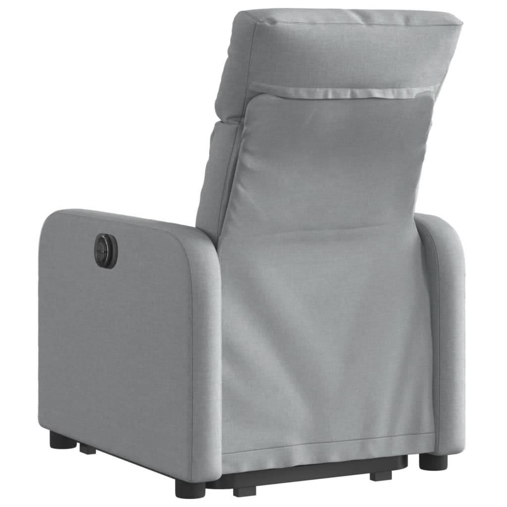 Light Gray Reclining Lift Armchair in Fabric