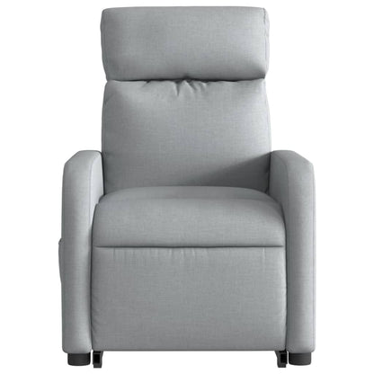 Light Gray Reclining Lift Armchair in Fabric