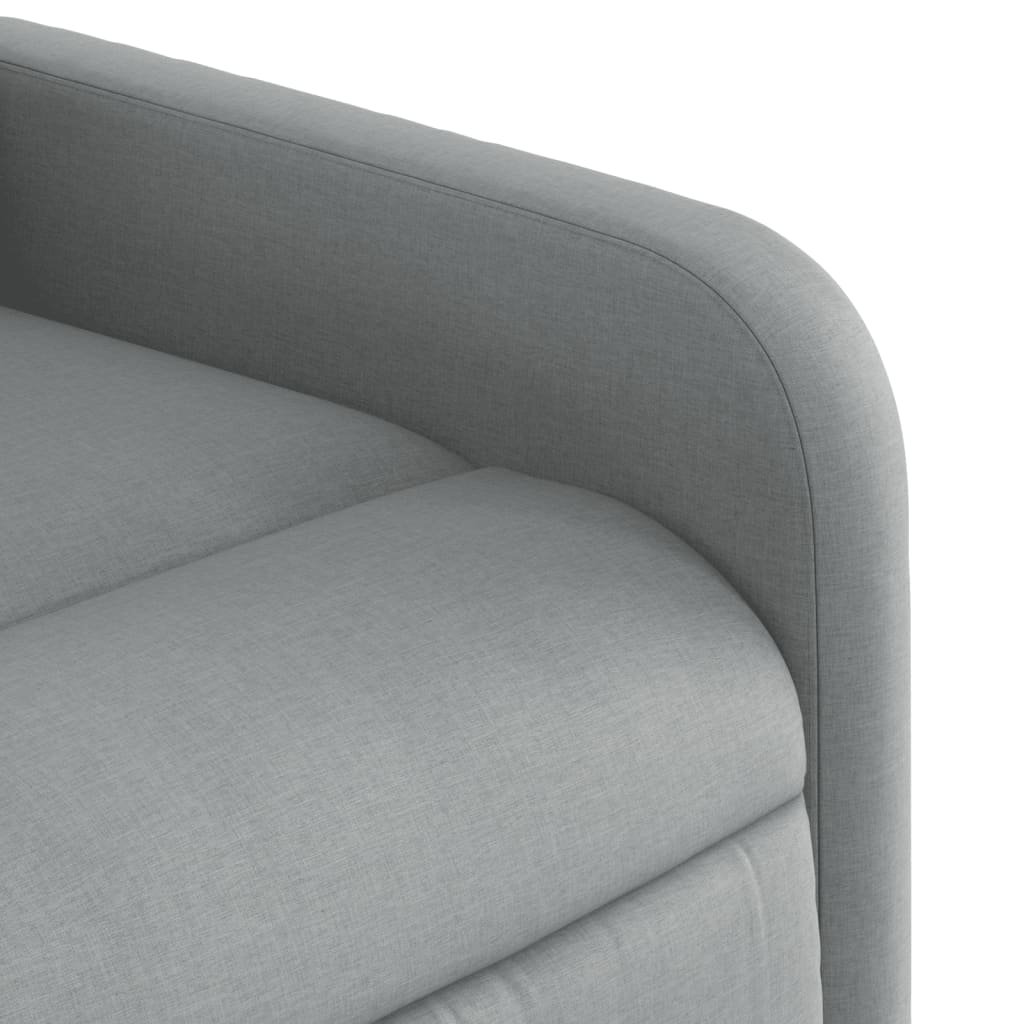 Light Gray Reclining Lift Armchair in Fabric