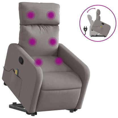 Reclining Massage Lift Chair - Taupe Fabric