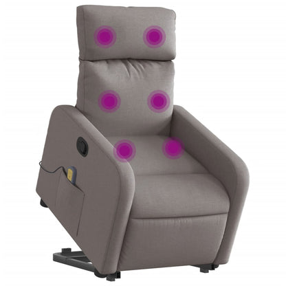 Reclining Massage Lift Chair - Taupe Fabric