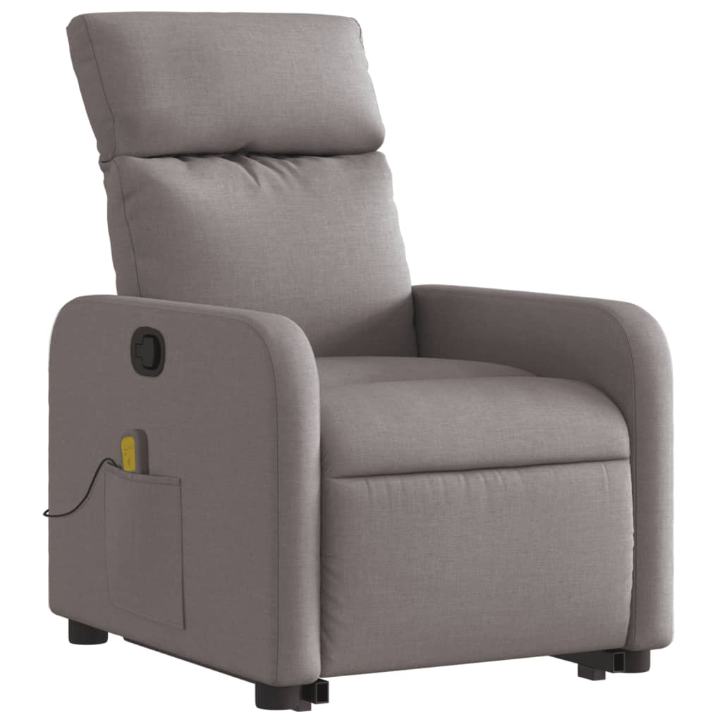 Reclining Massage Lift Chair - Taupe Fabric