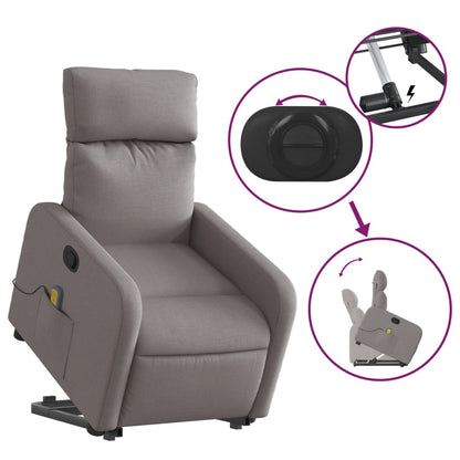 Reclining Massage Lift Chair - Taupe Fabric