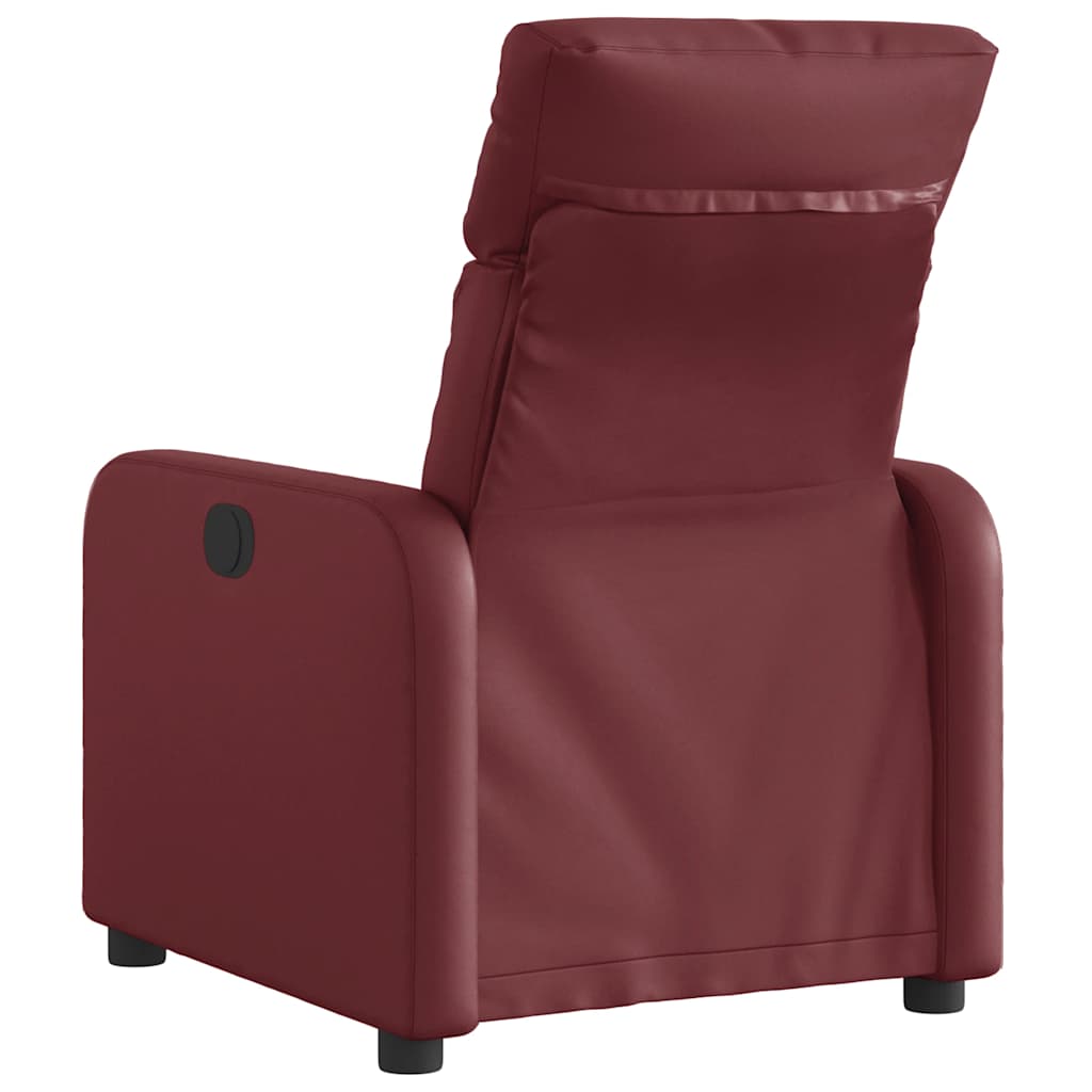 Poltrona Reclinabile Elettrica Rosso Vino in Similpelle | homemem39