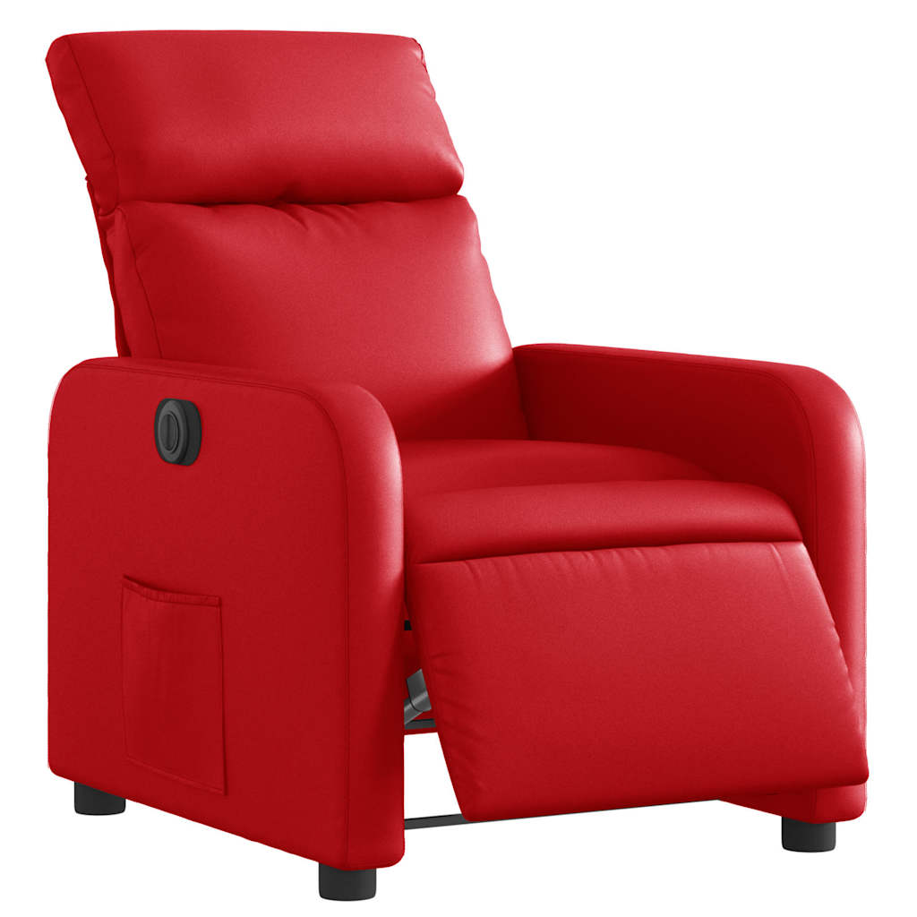 Poltrona Reclinabile Elettrica Rossa in Similpelle | homemem39