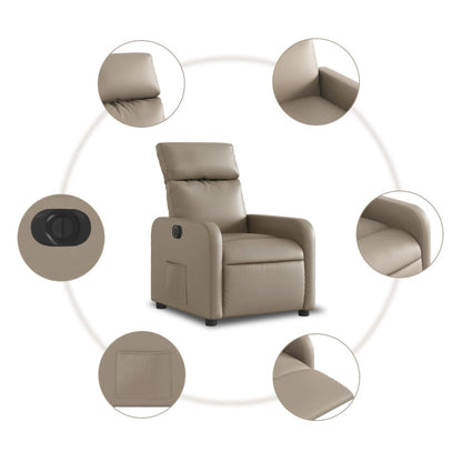 Poltrona Reclinabile Elettrica Cappuccino in Similpelle | homemem39