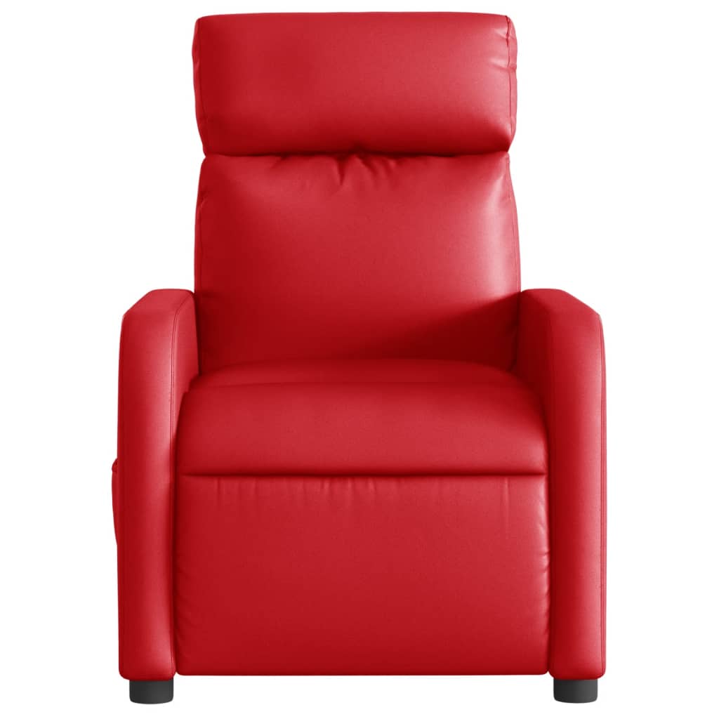 Poltrona Massaggio Elettrica Reclinabile Rosso Similpelle | homemem39