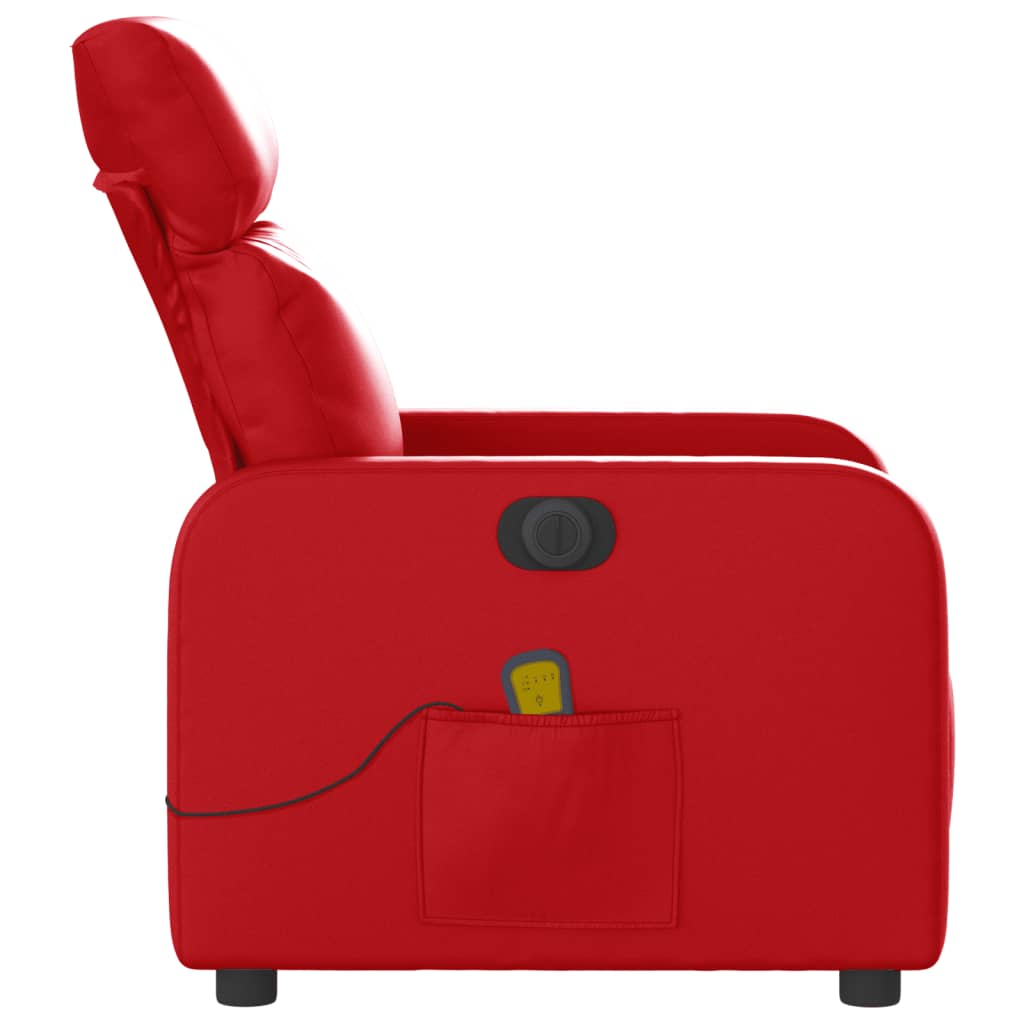 Poltrona Massaggio Elettrica Reclinabile Rosso Similpelle | homemem39
