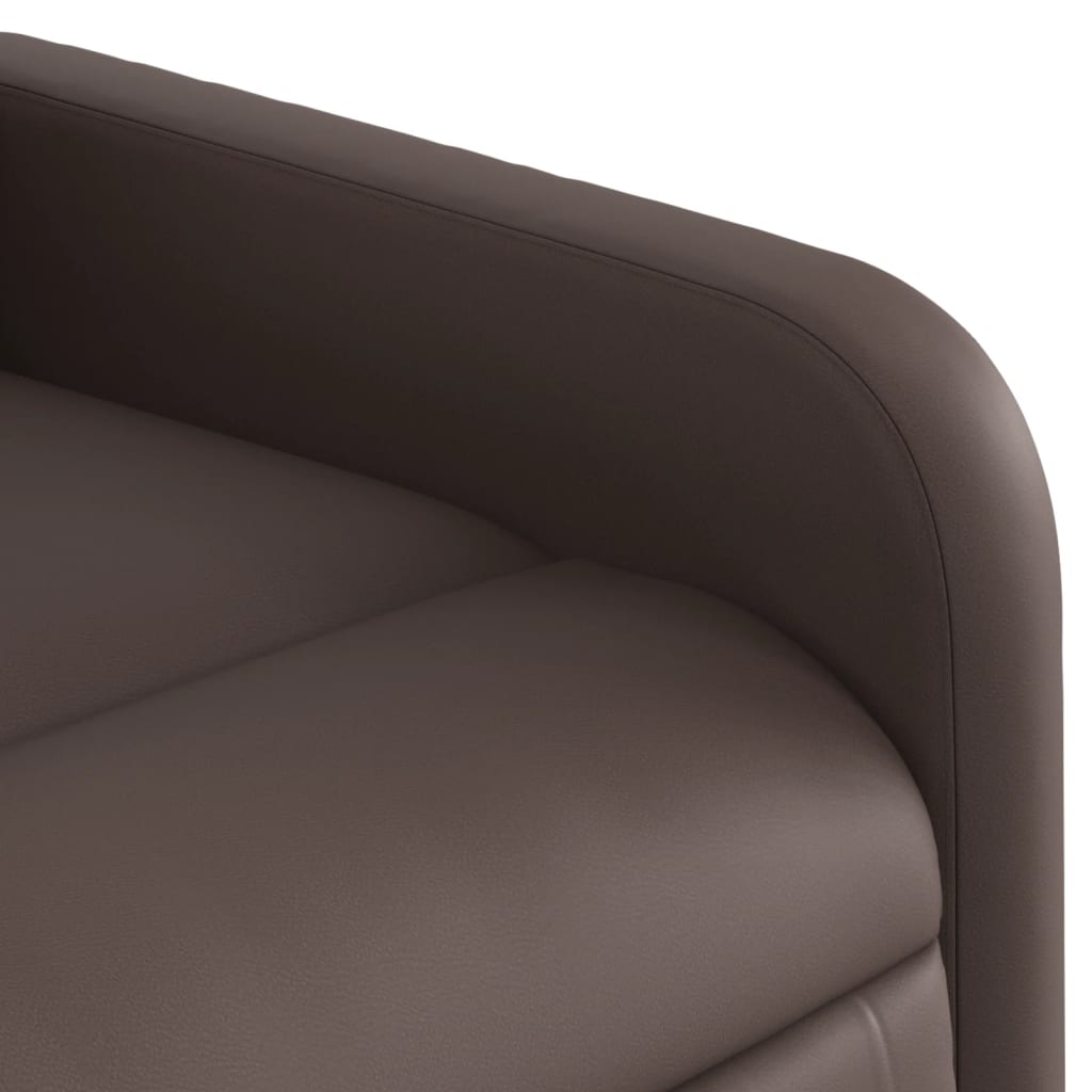 Brown Reclining Lift Armchair in Faux Leather