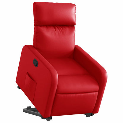 Poltrona Alzapersona Reclinabile Rosso in Similpelle | homemem39