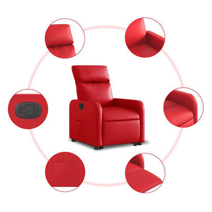 Poltrona Alzapersona Reclinabile Rosso in Similpelle | homemem39