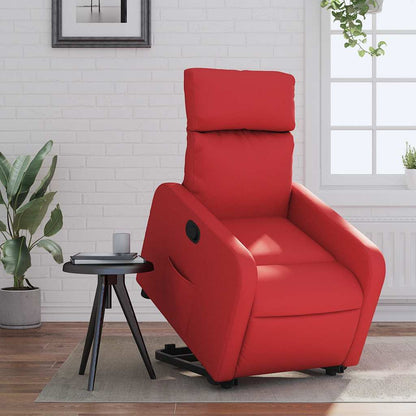 Poltrona Alzapersona Reclinabile Rosso in Similpelle | homemem39