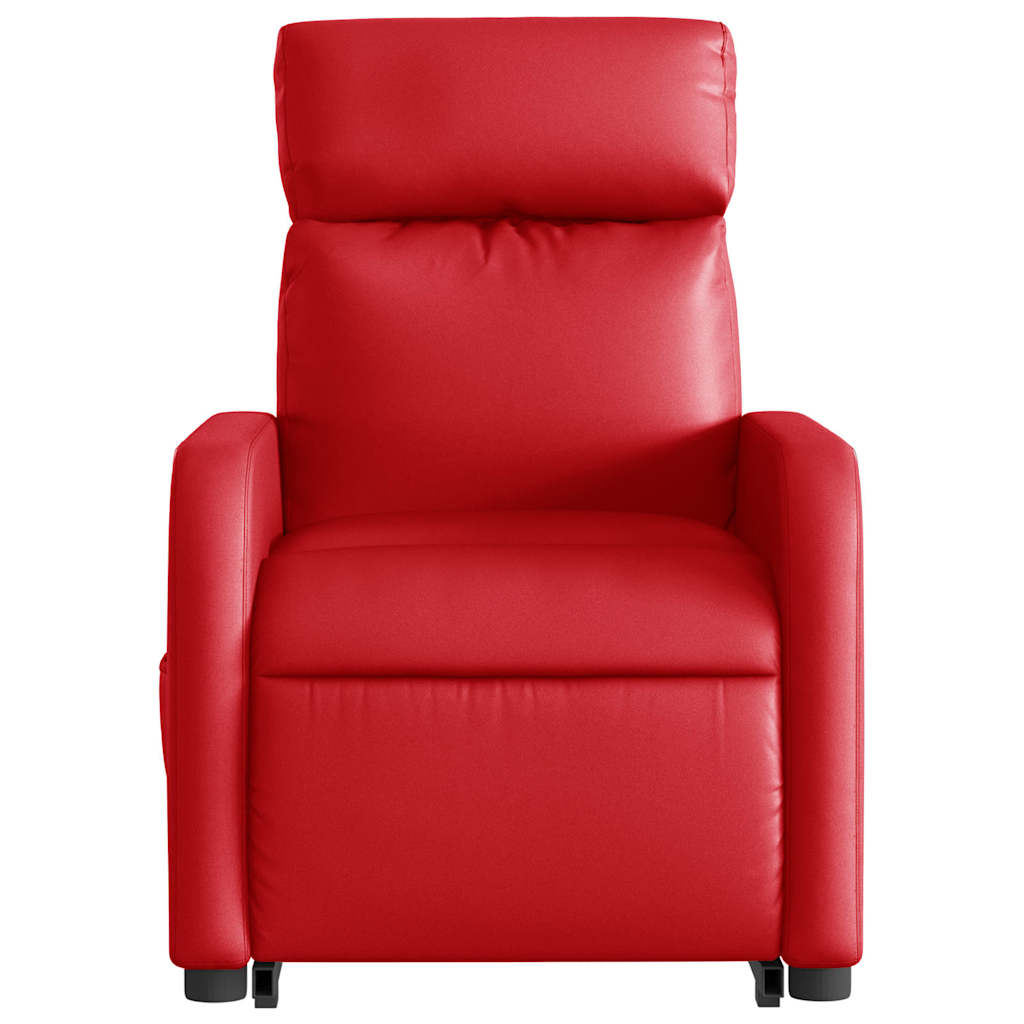 Poltrona Alzapersona Reclinabile Massaggio Rosso in Similpelle | homemem39