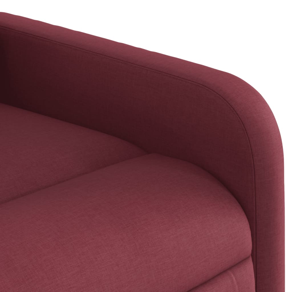 Wine Red Reclining Lift Armchair in Fabric