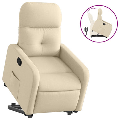 Cream Reclining Lift Armchair in Fabric