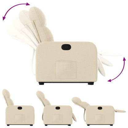 Cream Reclining Lift Armchair in Fabric