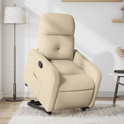 Cream Reclining Lift Armchair in Fabric