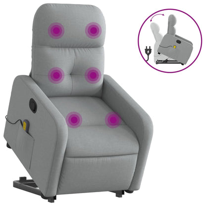 Reclining Massage Lift Chair Light Gray Fabric