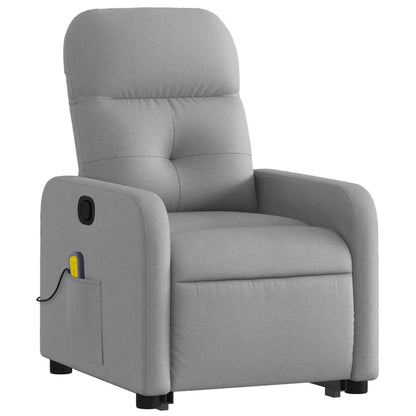 Reclining Massage Lift Chair Light Gray Fabric