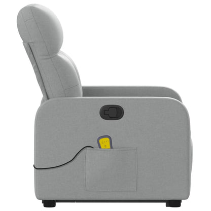 Reclining Massage Lift Chair Light Gray Fabric