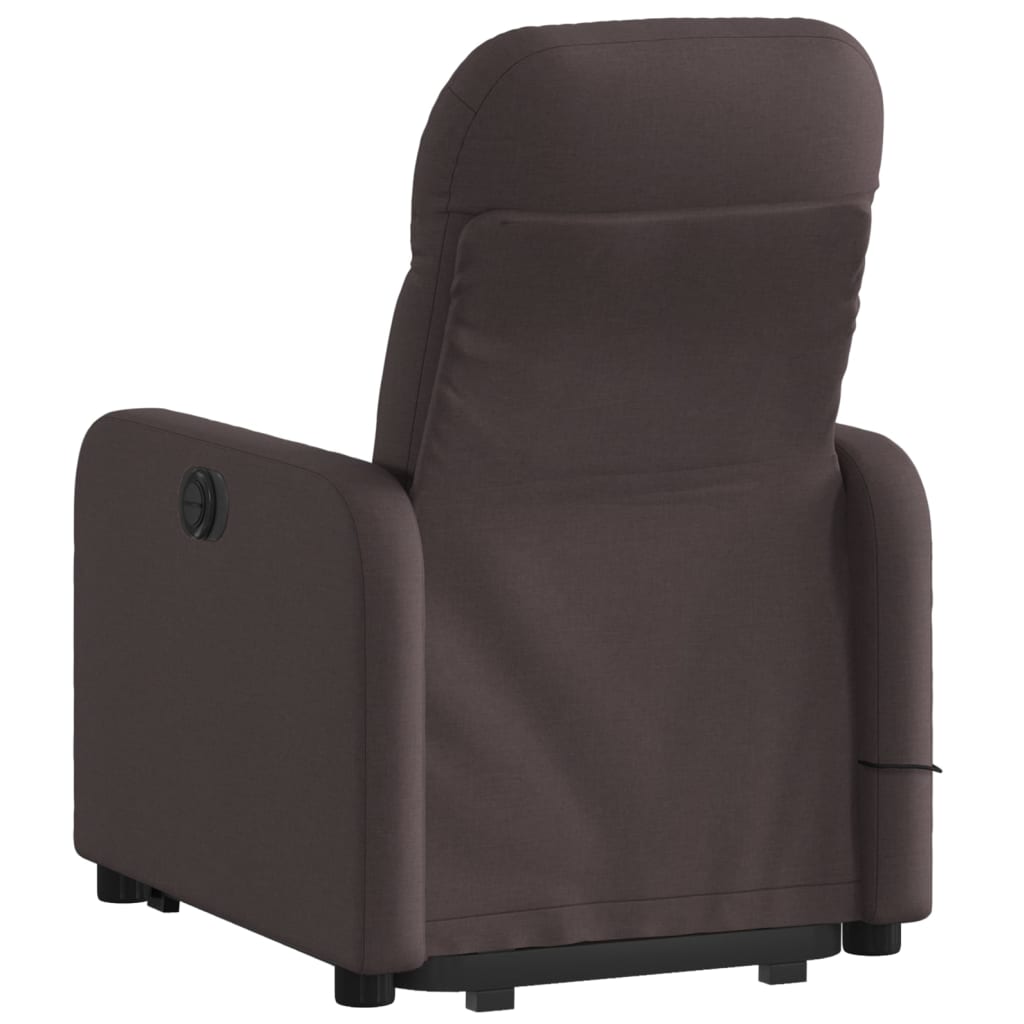 Reclining Massage Lift Chair Dark Brown Fabric