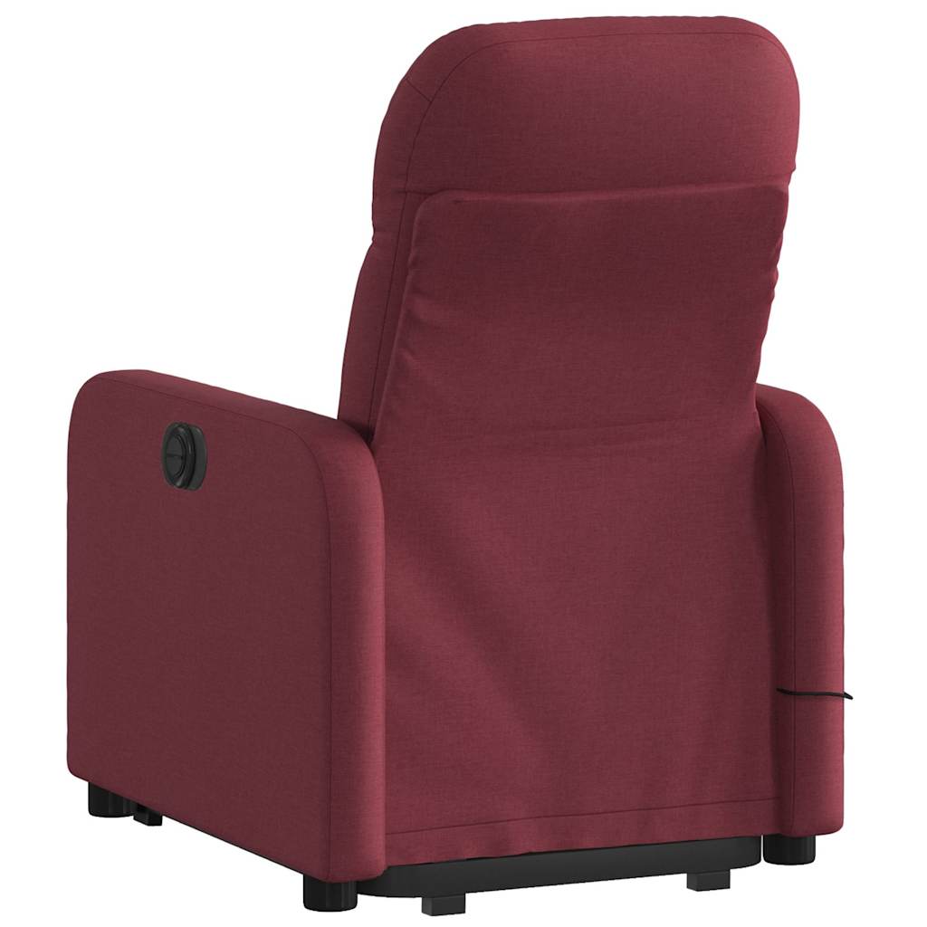 Poltrona Alzapersona Massaggiante Elettrica Rosso Vino Tessuto | homemem39