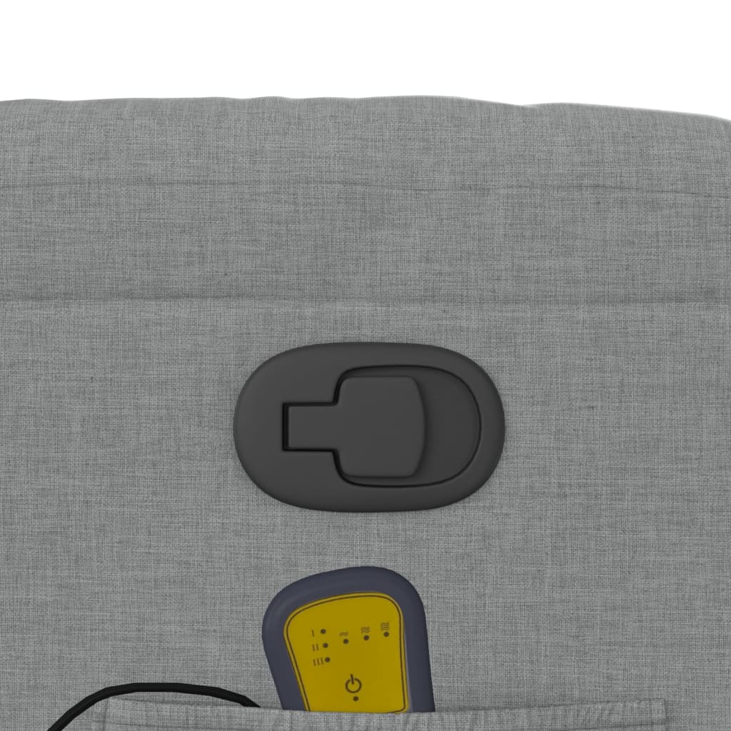 Poltrona reclinabile massaggiante in tessuto grigio chiaro - homemem39