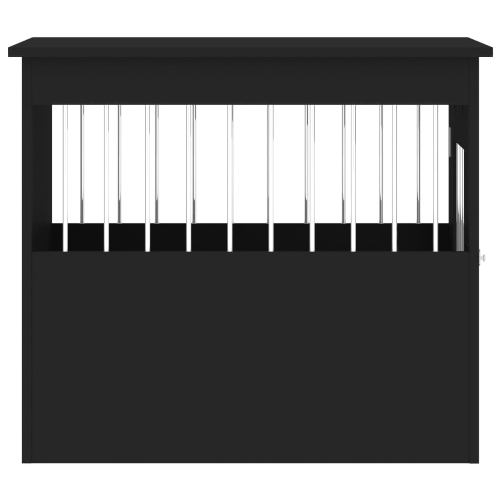 Gabbia Cani da Arredamento Nera 55x75x65cm Legno Multistrato - homemem39