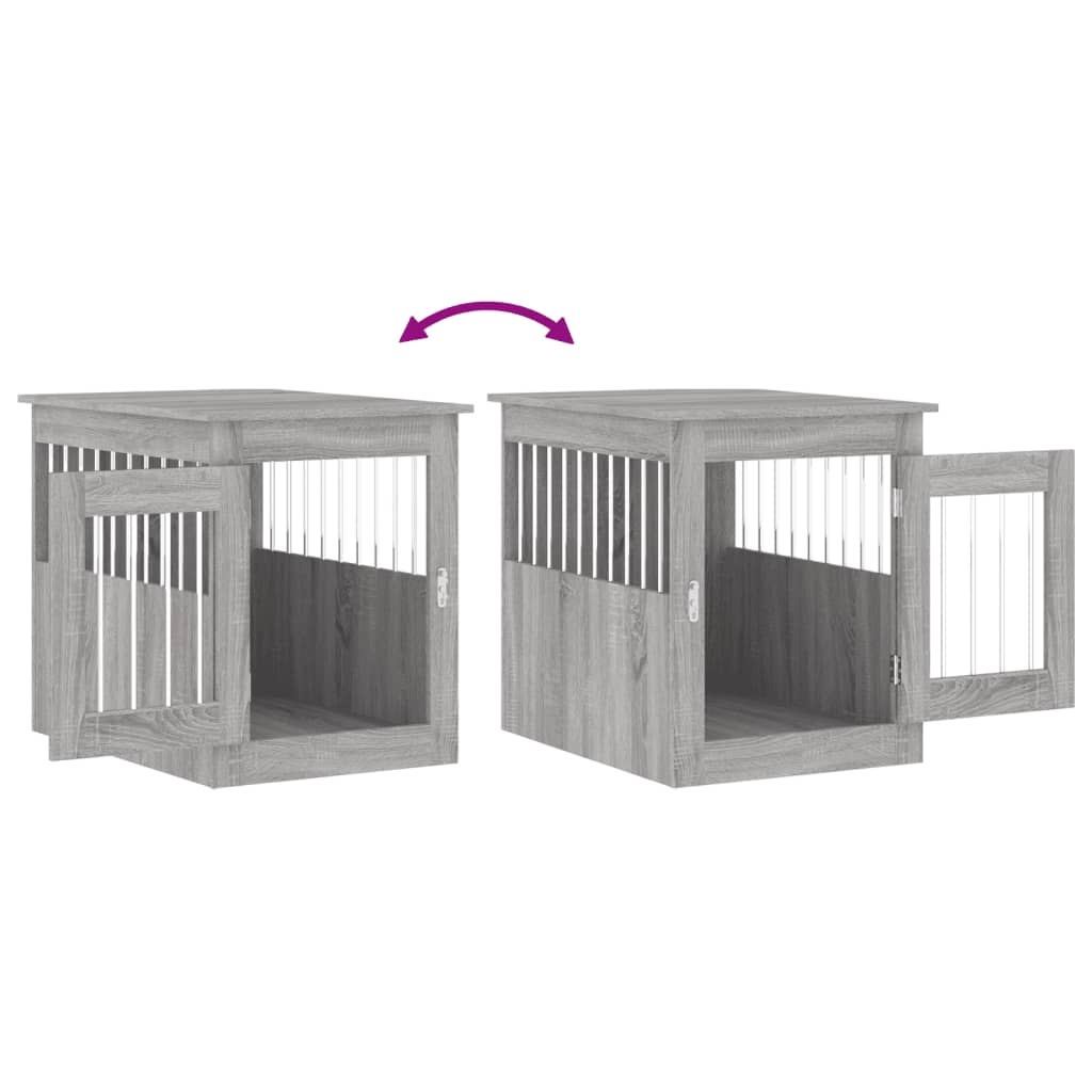 Gabbia Cani da Arredamento Grigio Sonoma 55x75x65cm Multistrato