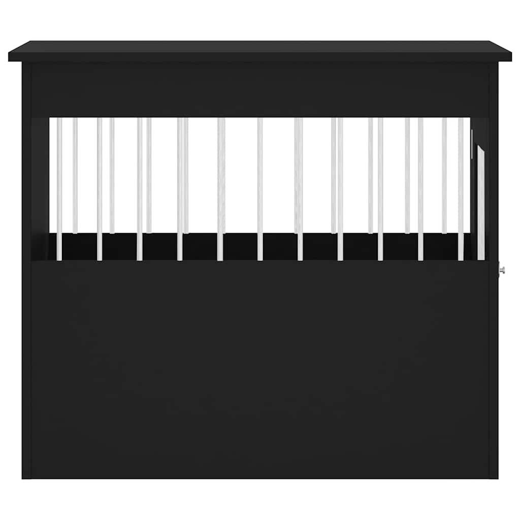 Gabbia Cani da Arredamento Nera 55x80x68cm Legno Multistrato - homemem39