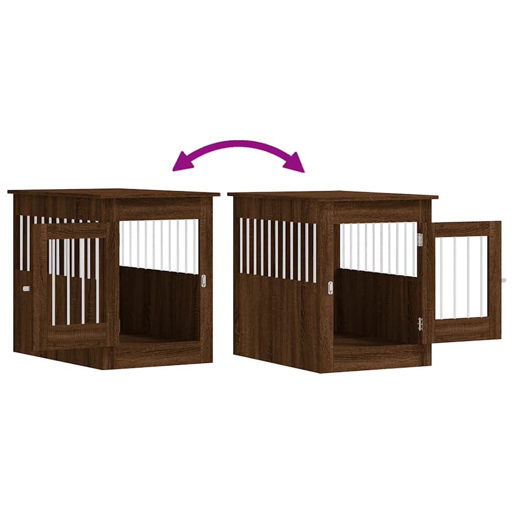 Gabbia Cani Arredamento Rovere Marrone 55x80x68cm Multistrato