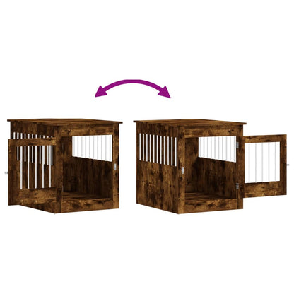 Gabbia Cani da Arredamento Rovere Fumo 64,5x80x71cm Multistrato