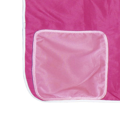 Letto a Soppalco con Tende Bambini Rosa 80x200 cm Massello Pino